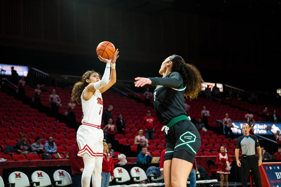 Miami women’s basketball nearly slips but rallies for overtime victory over Eagles